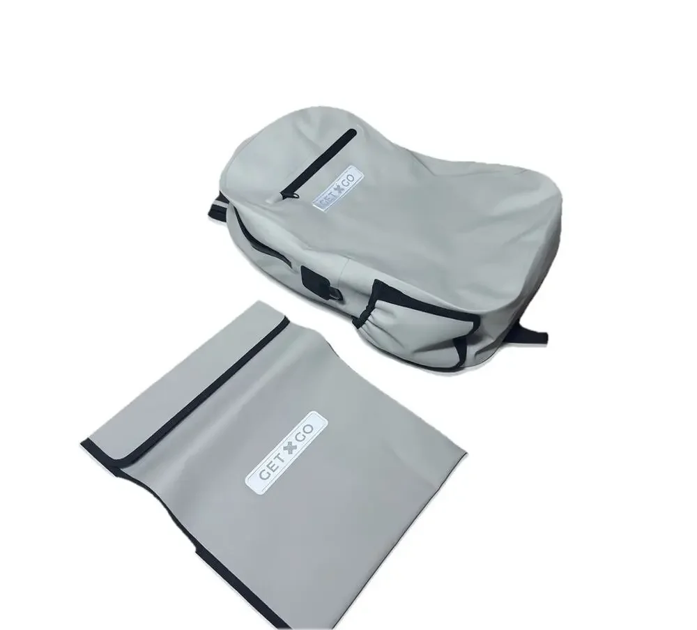 GetXGo Go Bag & Document Pouch Combo Fireproof Water Resistant Gray Nylon Set